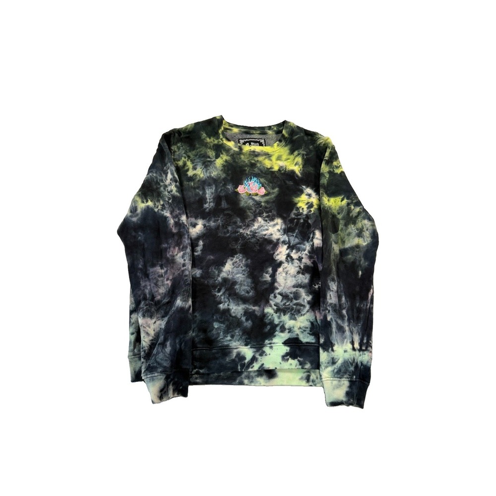 Blind Rooster Crew Neck Sweatshirt L Tie-dye Pullover Floral Set Your Soul